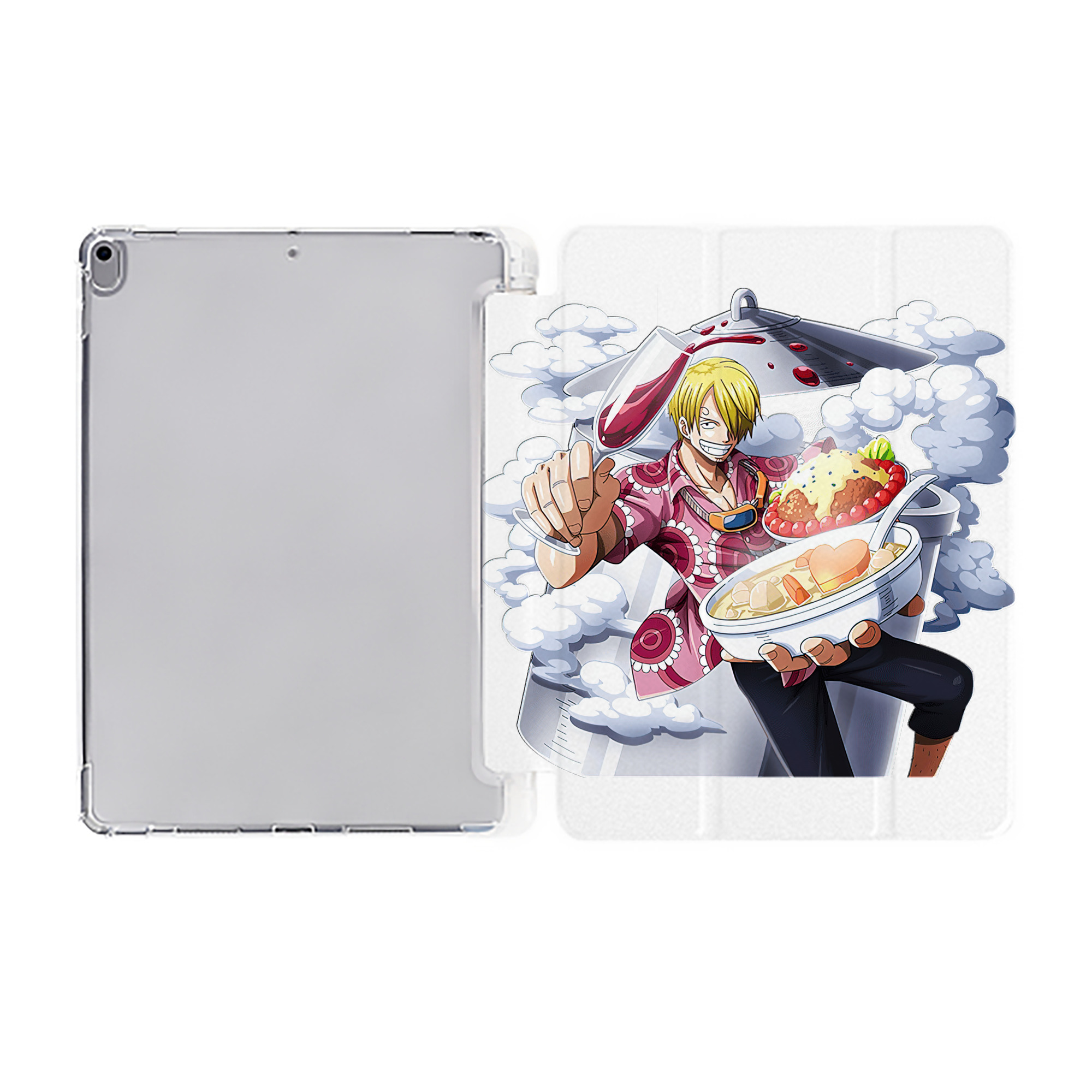 （画像用） ワンピース サンジ ONE PIECE Sanji IPad ケース ペン収納付き 三つ折りスタンド PUレザー×シリコン 対応機種9.5/10.5/10.9インチ